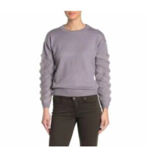 NWT Michelle Nicole Faux Fur Sleeve Sweater GREY S